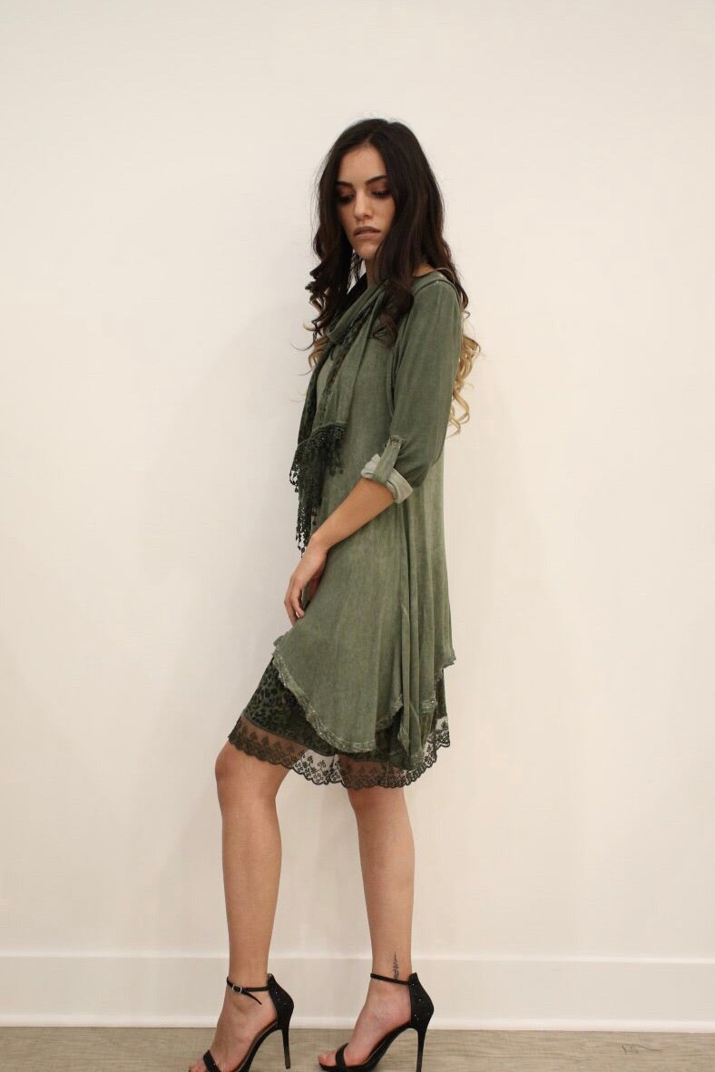 Trendy Knit Dress Scarf Leopard Print Valentina Dress Raw Moda   