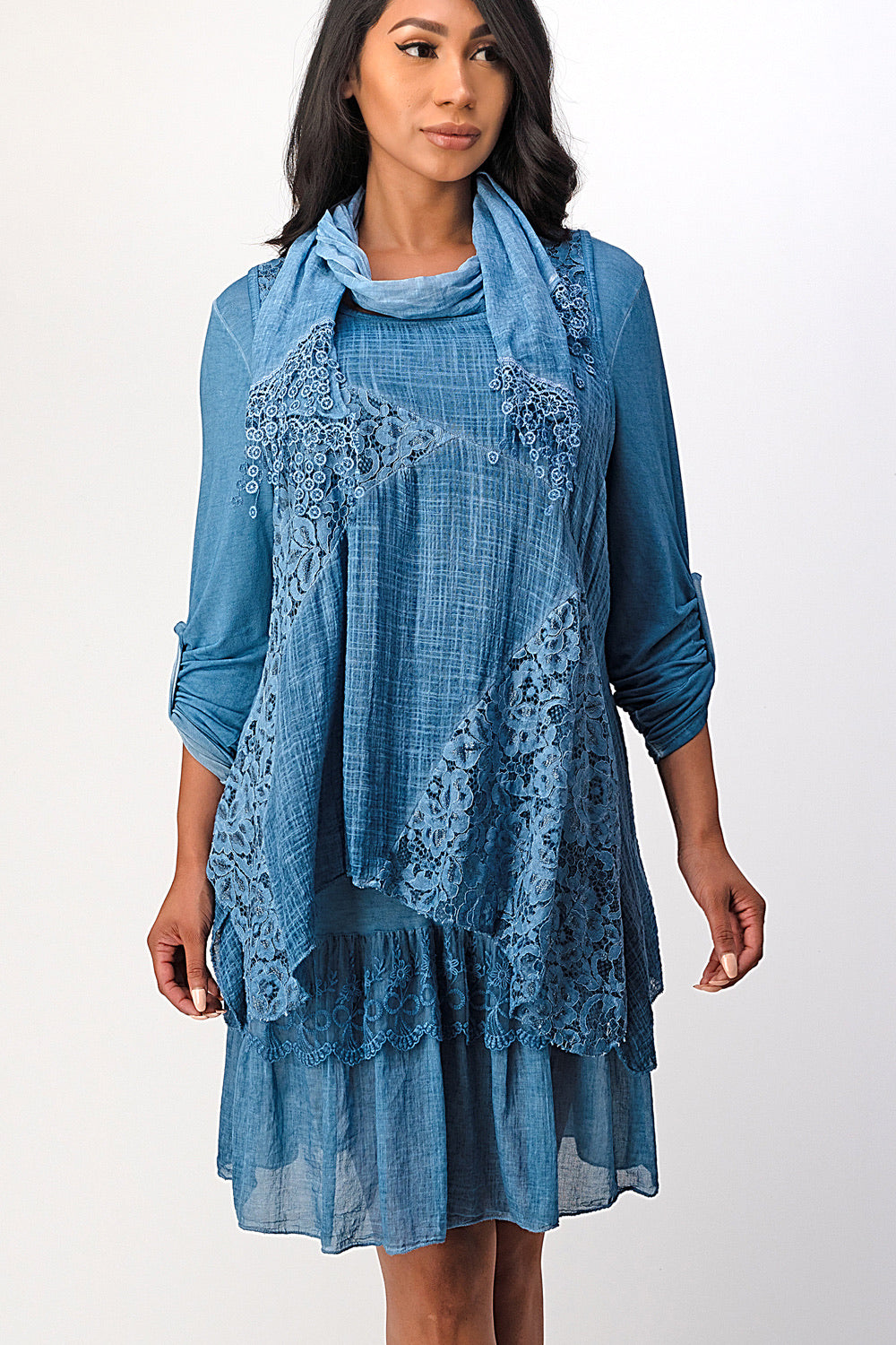 Raw Moda ItalIian 3 Pieces  Lace Floral Dress Dress Raw Moda   