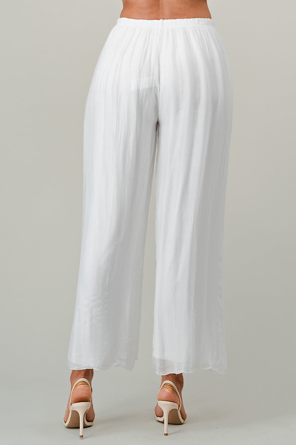 Raw Moda Italian Long Loose Silk Pants Bottom Raw Moda   