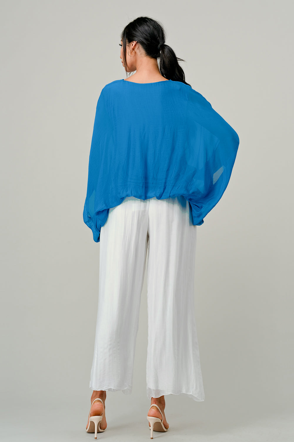 RAW MODA SEQUIN SLEEVES ITALIAN ELASTIC TOP Top Raw Moda   