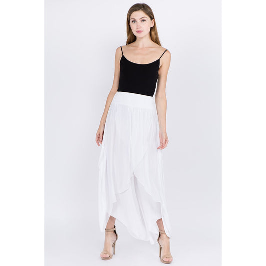 Raw Moda Silk Pants Skirt Bottom Raw Moda One Size White 