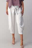 Raw Moda Puro Short Linen Pants With Belt