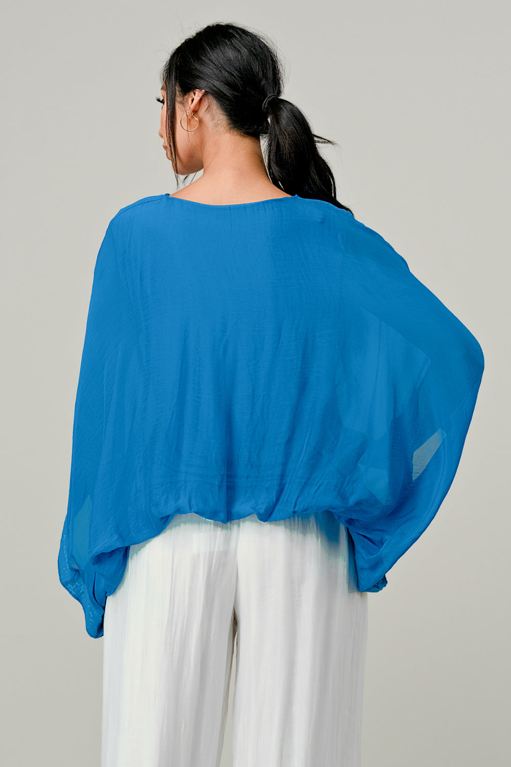 RAW MODA SEQUIN SLEEVES ITALIAN ELASTIC TOP Top Raw Moda   