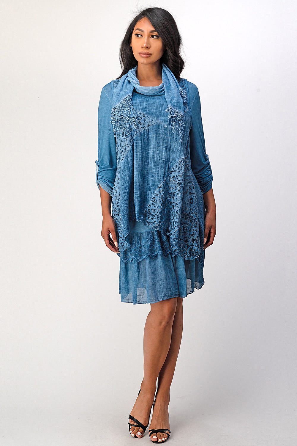 Raw Moda ItalIian 3 Pieces  Lace Floral Dress Dress Raw Moda   