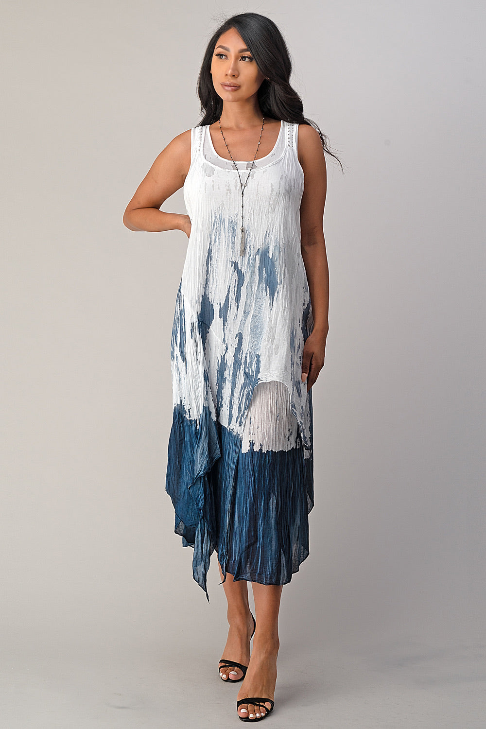 Raw Moda Cotton Tie Dye Dress Dress Raw Moda   