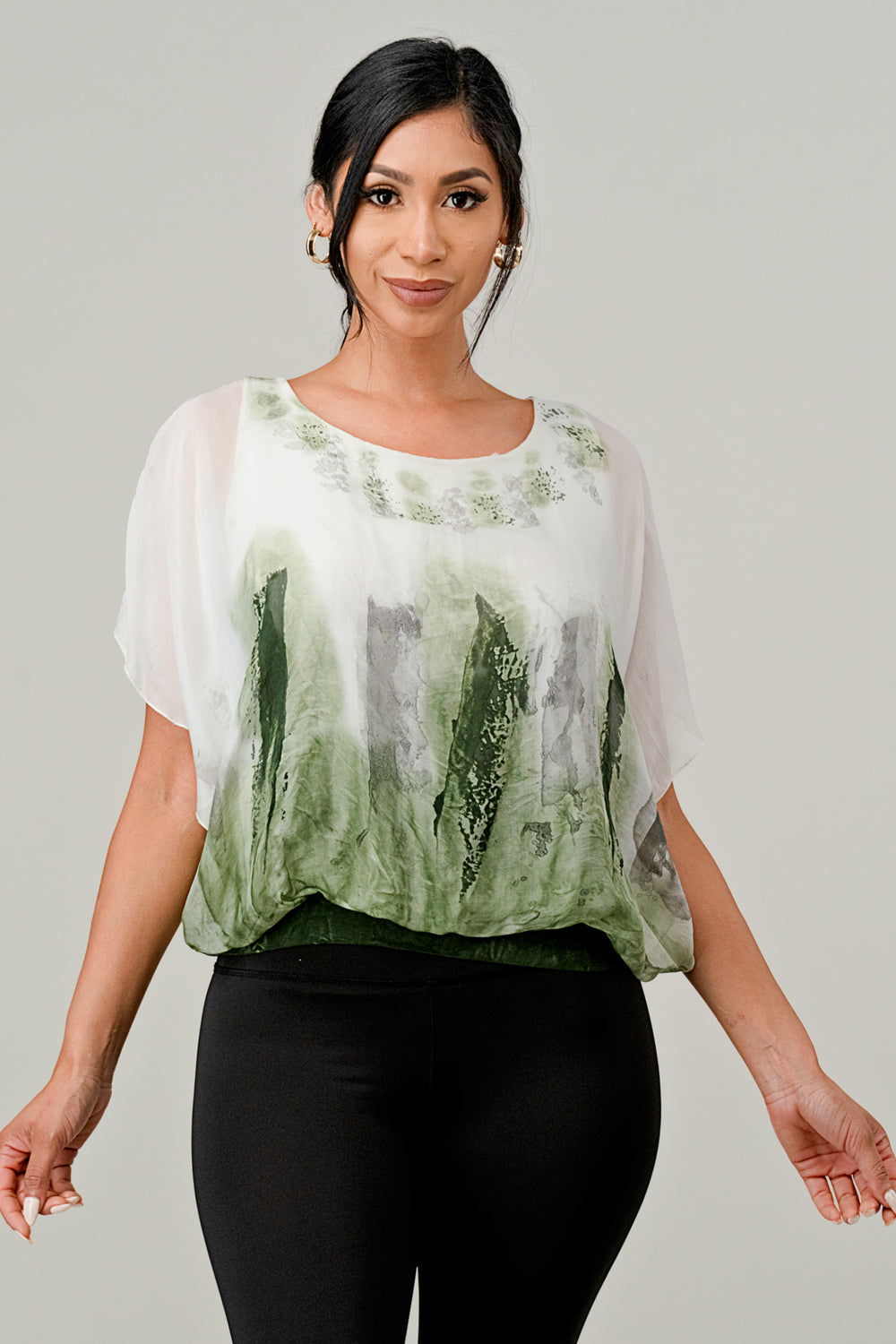Raw Moda Tie Dye Silk Top  Raw Moda   