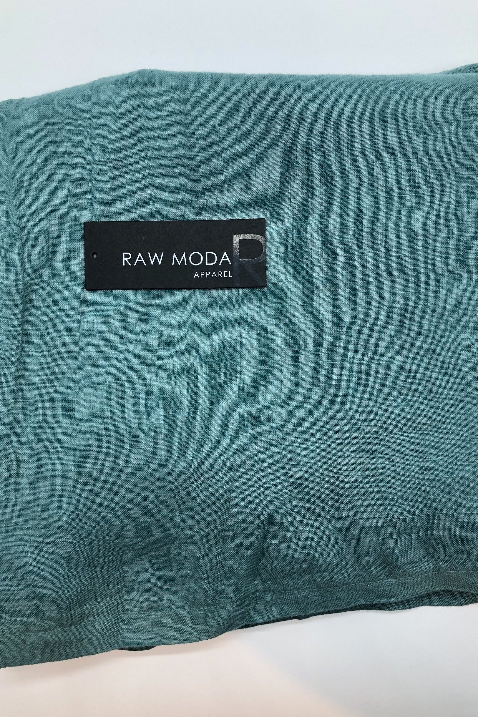 Raw Moda Italian Linen Romper Tie Back Romper Raw Moda One Size Teal 