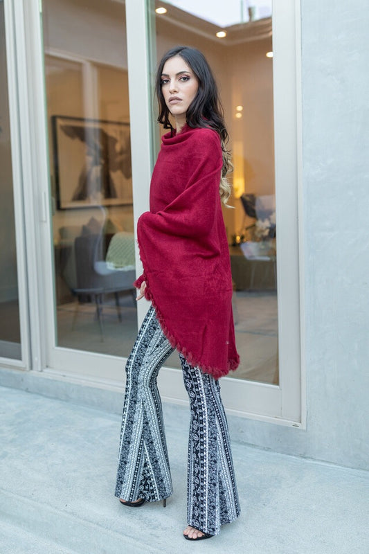 Open Front Raw Moda Shawl With Fur Trim Pancho Raw Moda   