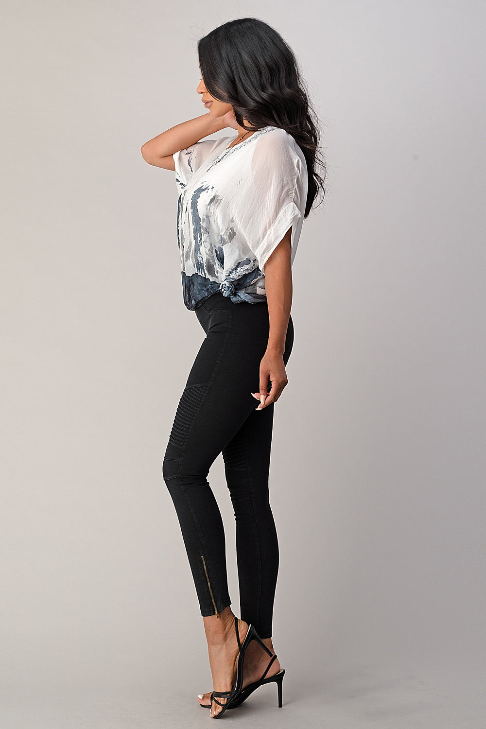 Raw Moda Tie Dye Silk Top  Raw Moda   