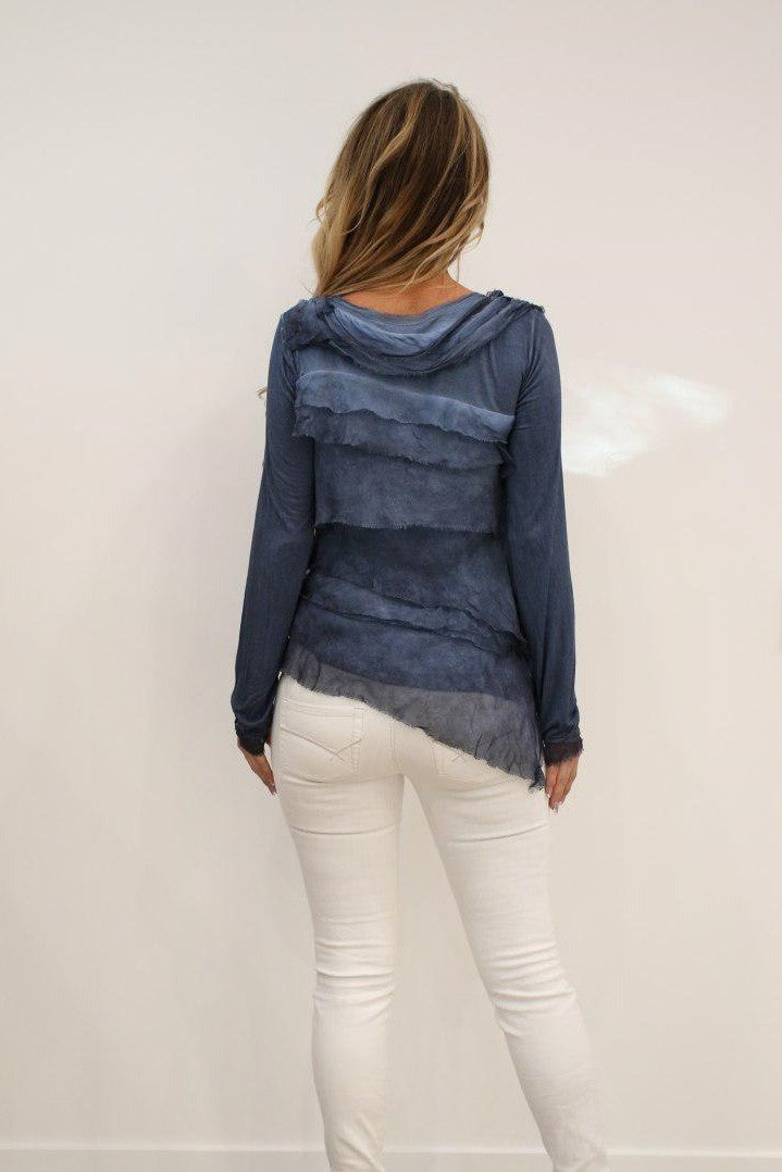 Raw Moda Italian Ruffle Top Long Sleeves Top Raw Moda   
