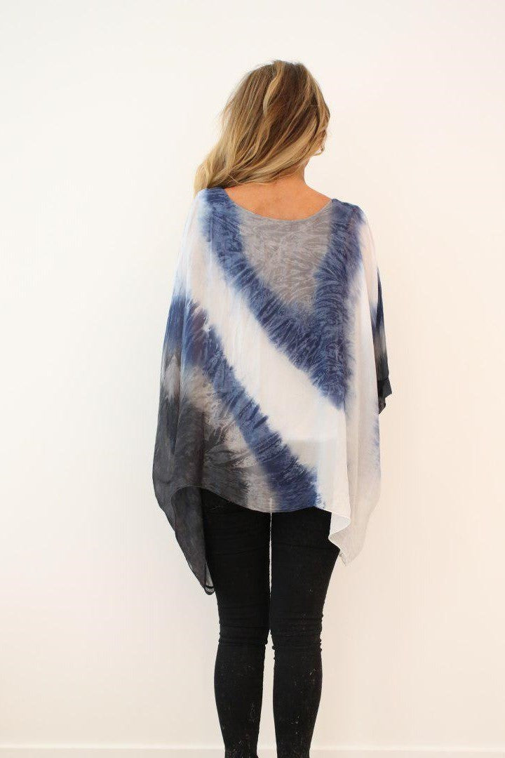 Italian Silk Tie Dye Raw Moda Top Top Raw Moda   