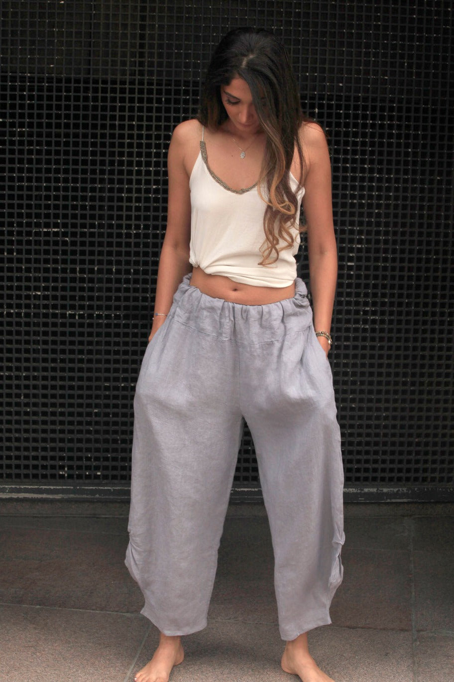 Italian Linen Comfortable Pants With Adjustable Waist Pants Raw Moda   
