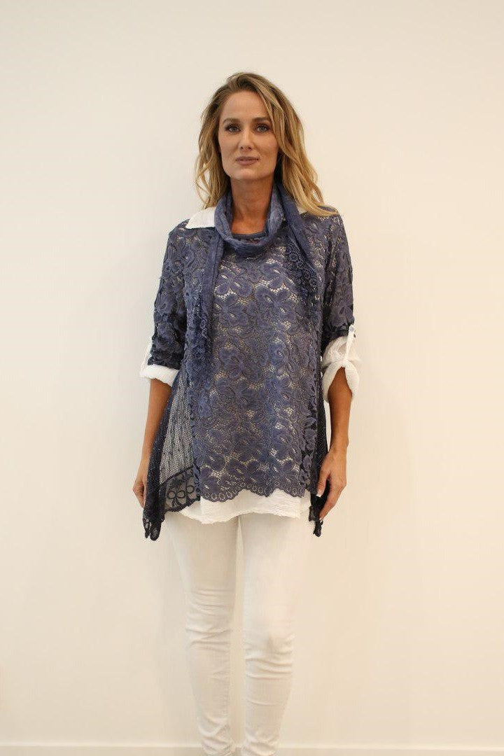 Italian Blouse Shirt Top Licia in Three Pieces Raw Moda Top Raw Moda   